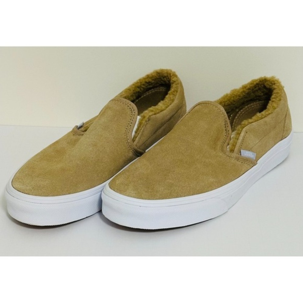 Vans Classic Slip-On Cozy Brown Faux Fur Tan VN0A2Z41DFN Size 7.5 Men's Shoe‎